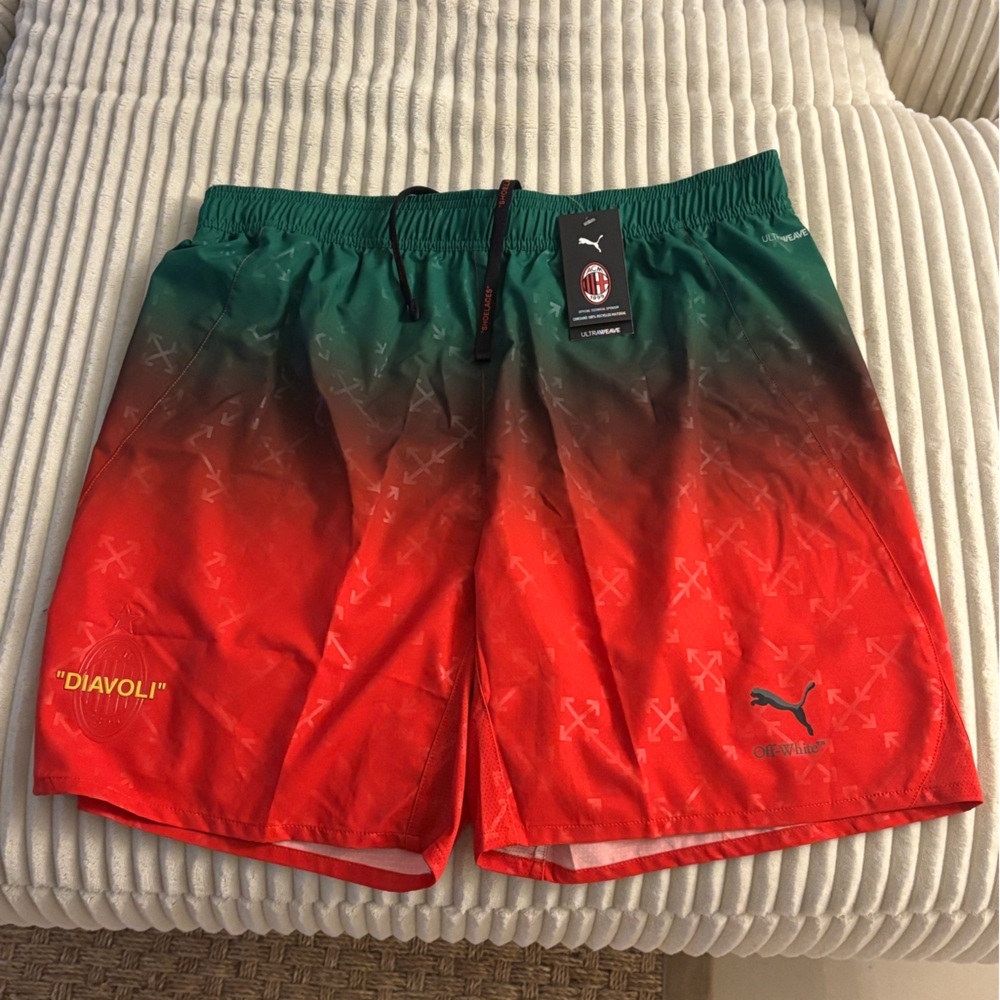 OFF-WHITE x Puma AC Milan Authentic Shorts Red/Black